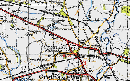 Old map of Gretna Green in 1947