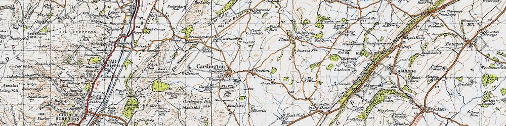 Old map of Gretton in 1947