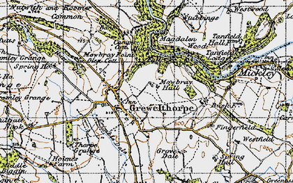 Old map of Grewelthorpe in 1947