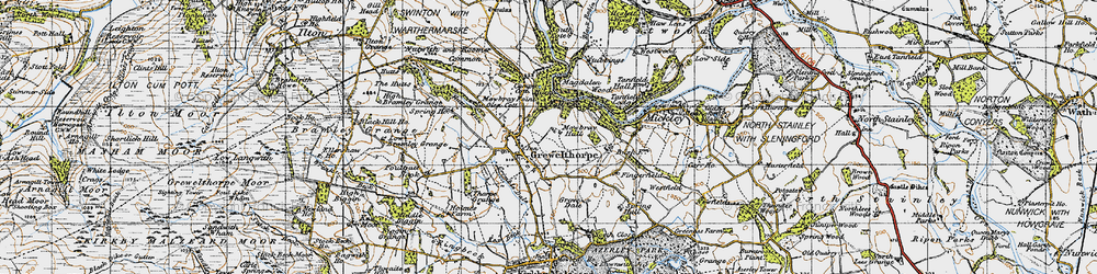 Old map of Grewelthorpe in 1947