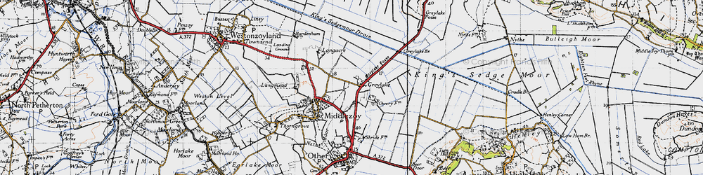 Old map of Greylake in 1945