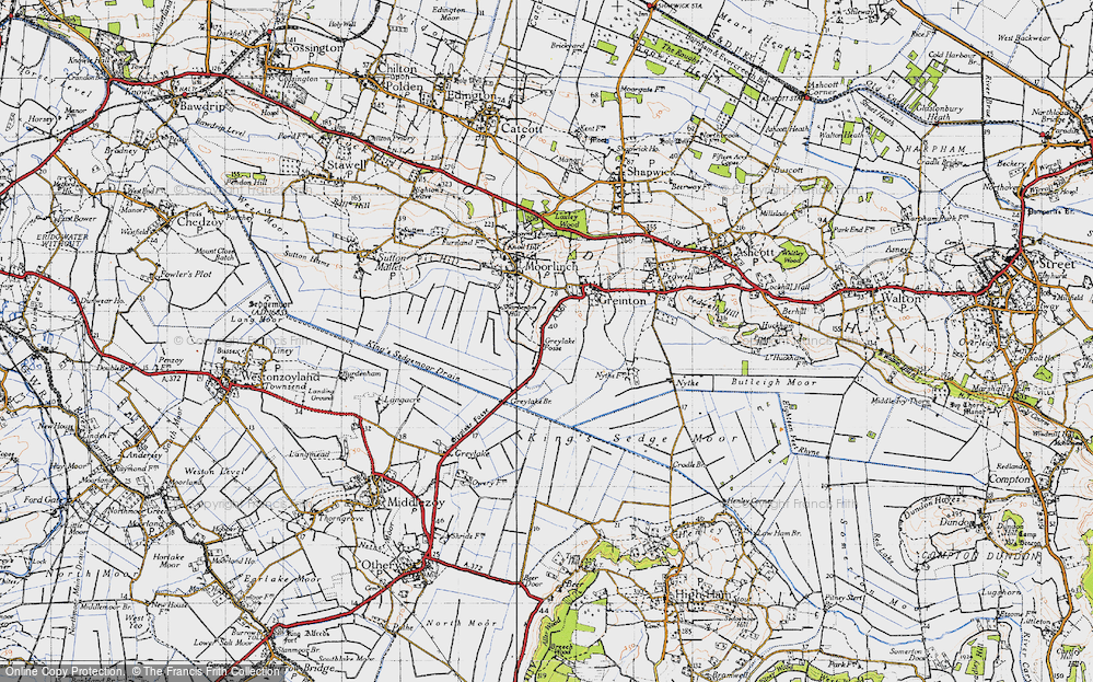 Old Map of Greylake Fosse, 1946 in 1946