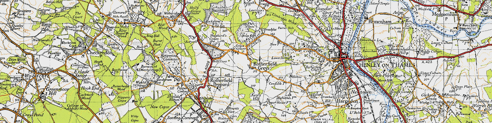 Old map of Greys Green in 1947