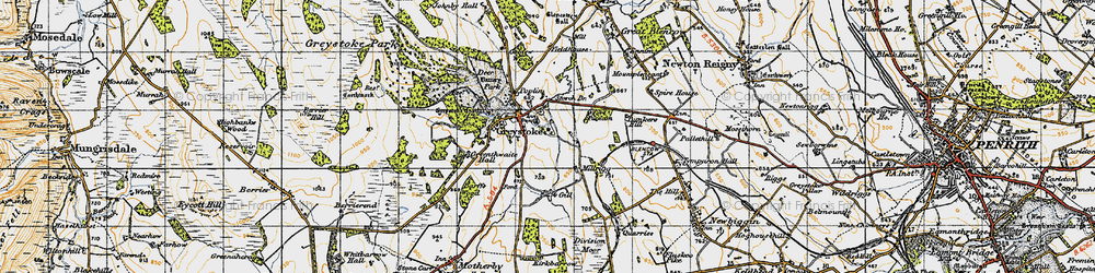 Old map of Greystoke in 1947