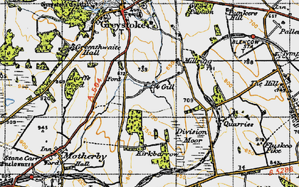 Old map of Greystoke Gill in 1947