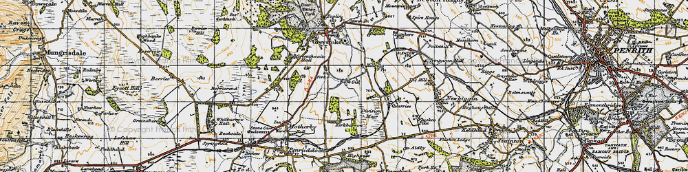Old map of Greystoke Gill in 1947