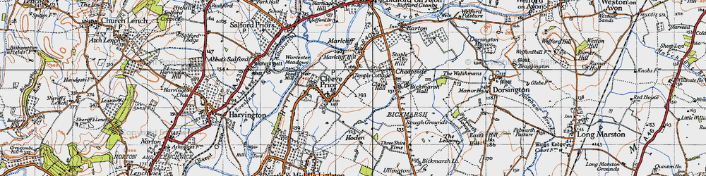Old map of Greystones in 1946