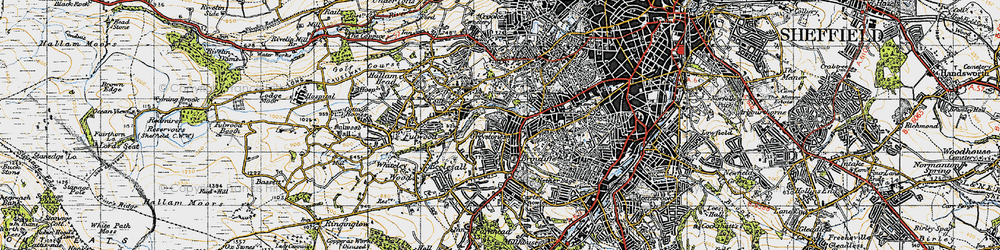 Old map of Greystones in 1947