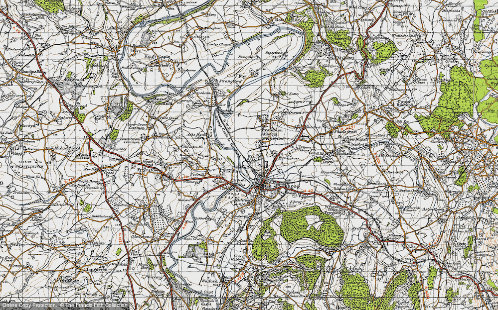 Old Map of Historic Map covering Netherton in 1947