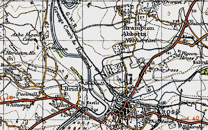 Old map of Greytree in 1947