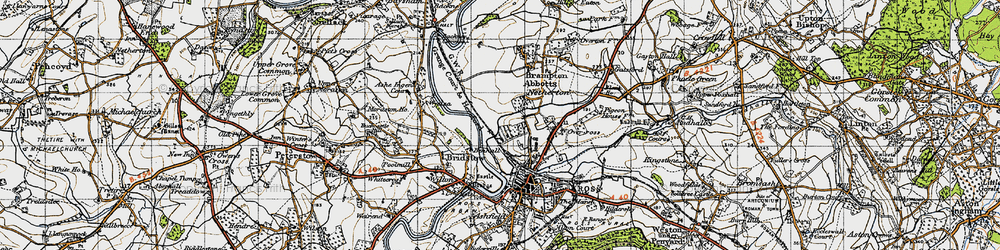 Old map of Greytree in 1947