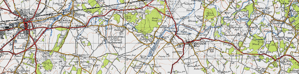 Old map of Greywell in 1940