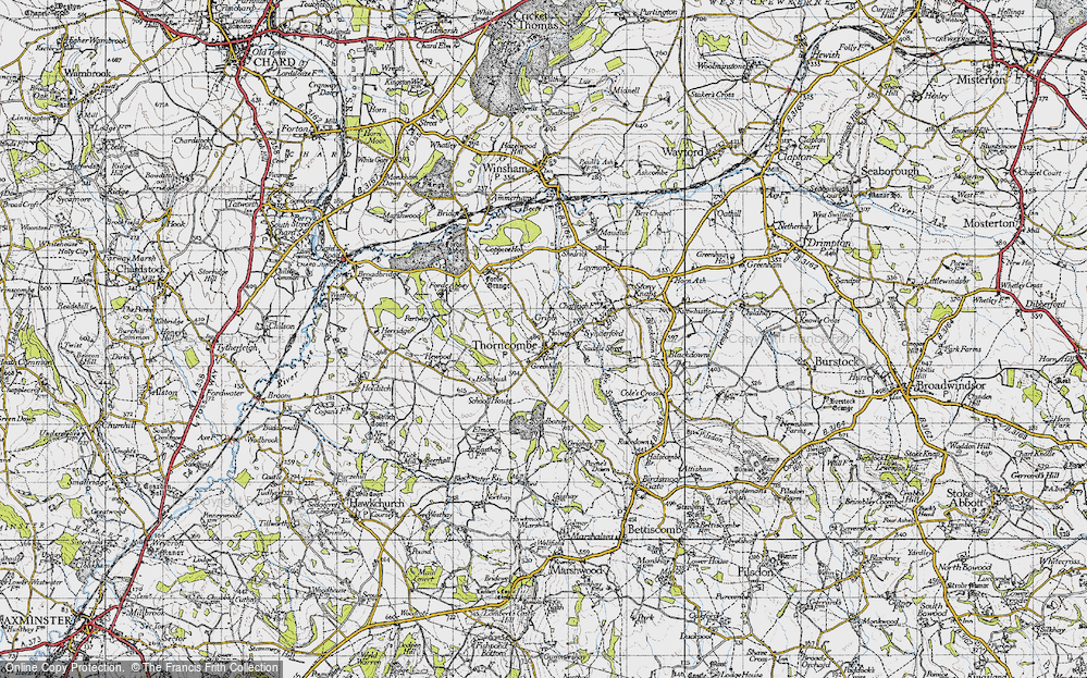 Old Map of Gribb, 1945 in 1945