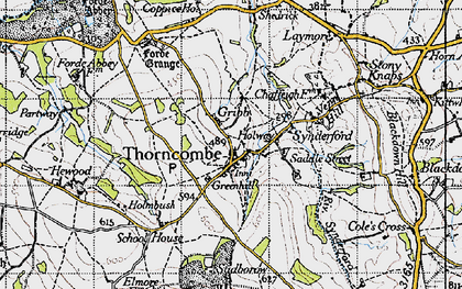 Old map of Gribb in 1945