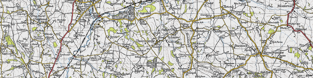 Old map of Gribb in 1945