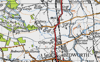 Old map of Griff in 1946