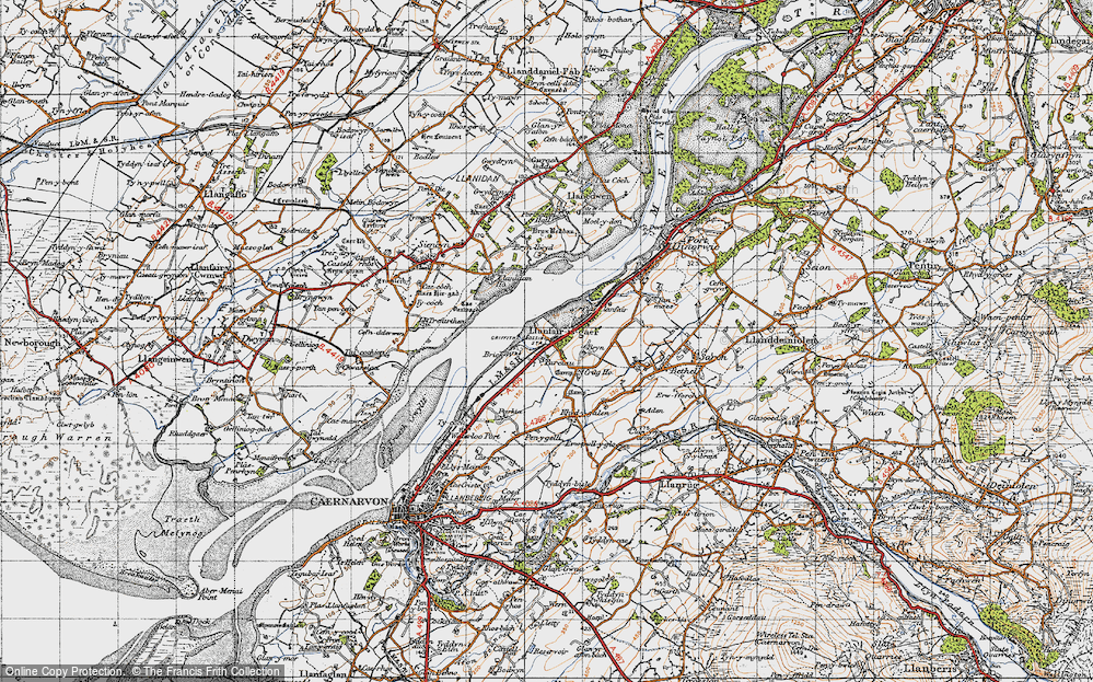 Old Map of Historic Map covering Parciau in 1947