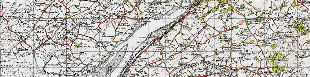 Old map of Parciau in 1947