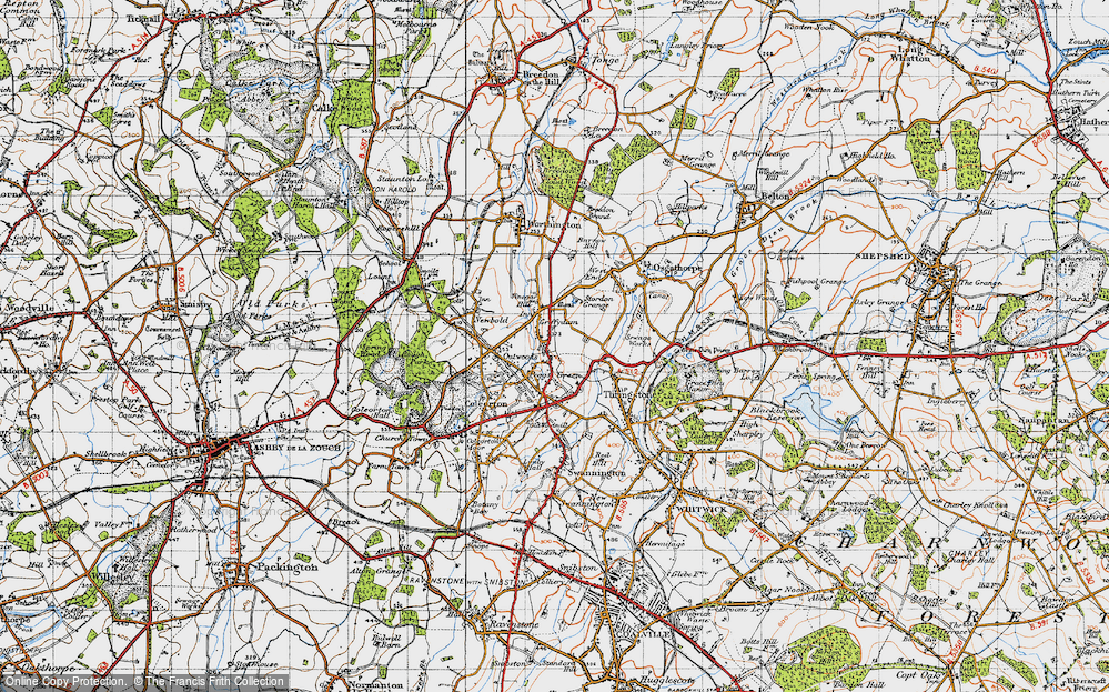 Historic Ordnance Survey Map of Griffydam, 1946