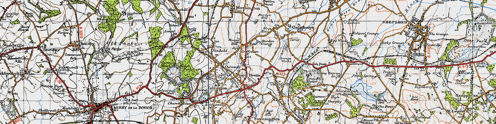 Old map of Griffydam in 1946
