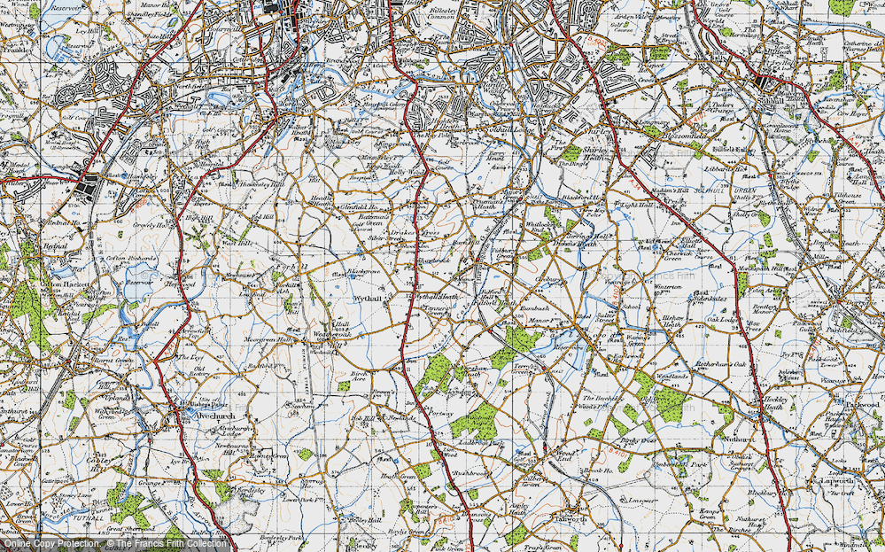 Old Map of Grimes Hill, 1947 in 1947