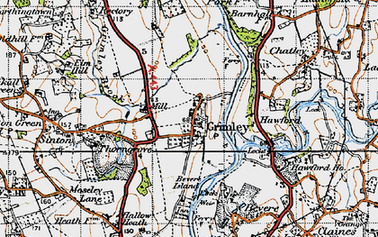 Old map of Grimley in 1947