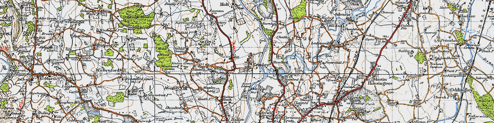 Old map of Grimley in 1947