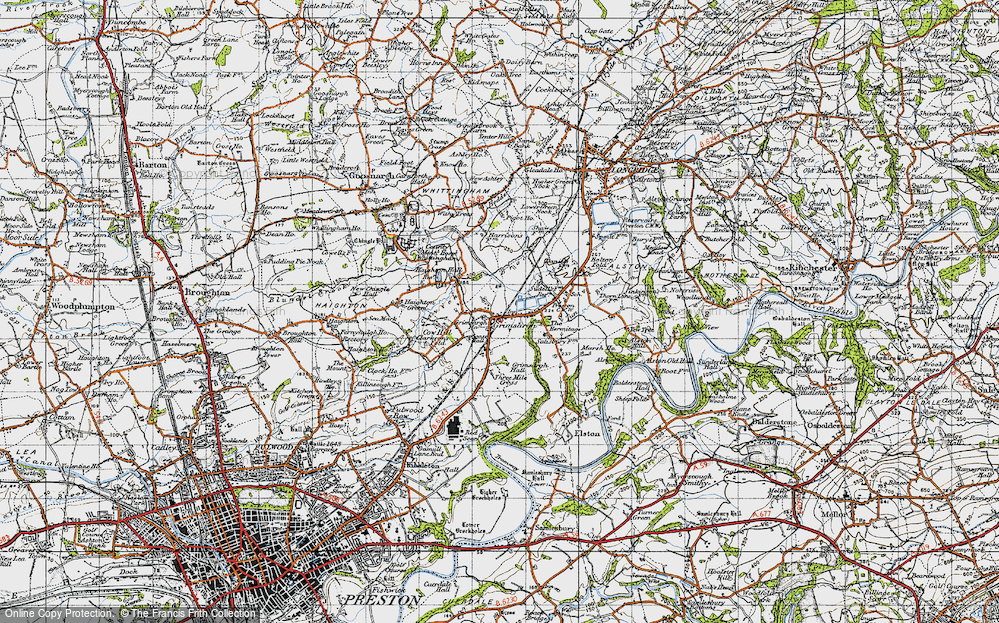 Old Map of Historic Map covering Alston Wood in 1947