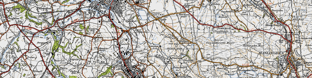 Old map of Grimshaw in 1947