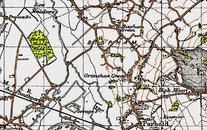 Old map of Grimshaw Green in 1947