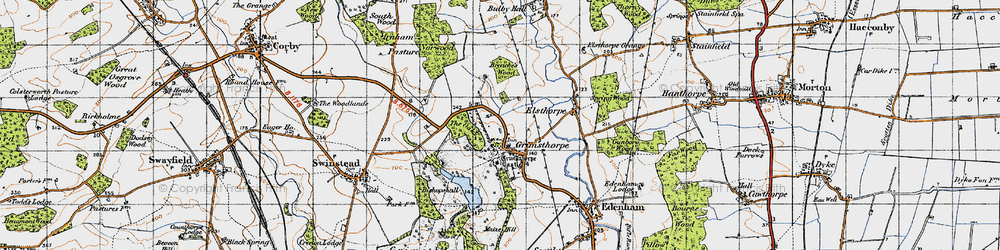 Old map of Bishopshall in 1946