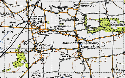 Old map of Grimston in 1946