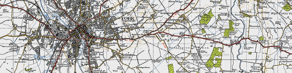 Old map of Grimston in 1947