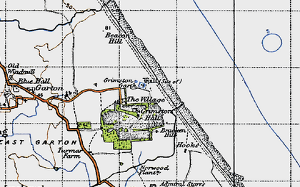 Old map of Grimston Garth in 1947