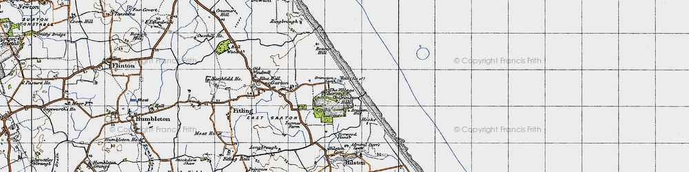 Old map of Grimston Garth in 1947