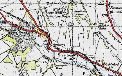 Old map of Grimstone in 1945