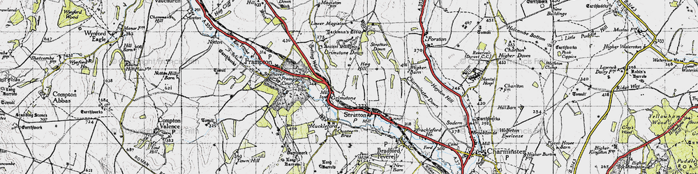 Old map of Grimstone in 1945