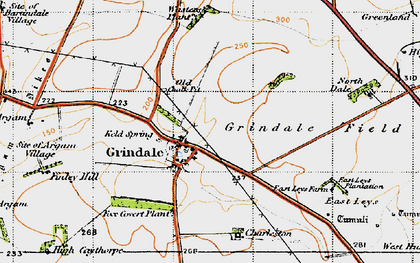 Old map of Argam Dikes in 1947