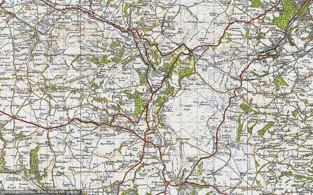 Old Map of Grindleford, 1947 in 1947