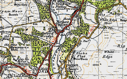 Old map of Grindleford in 1947