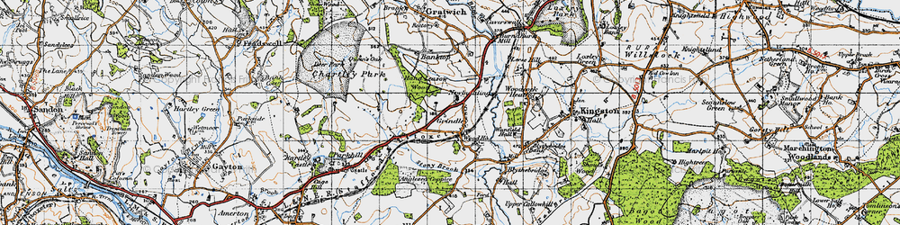 Old map of Grindley in 1946