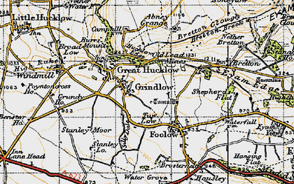 Old map of Grindlow in 1947