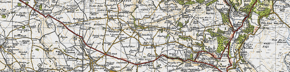 Old map of Grindlow in 1947