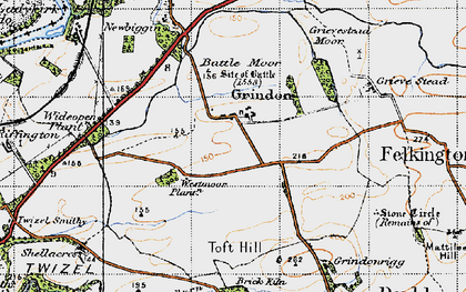 Old map of Battle Moor in 1947