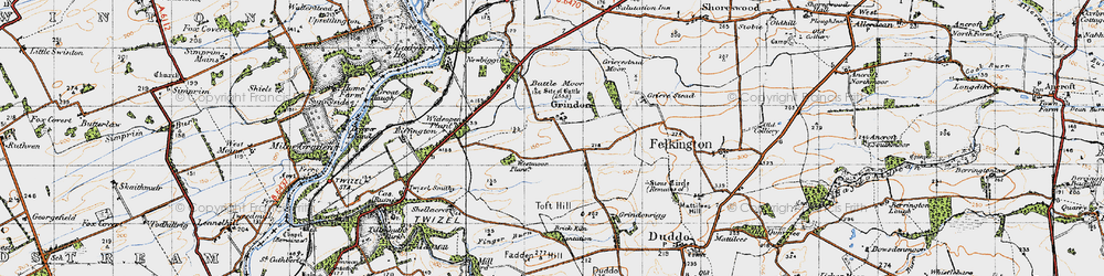 Old map of Wideopen Plantn in 1947