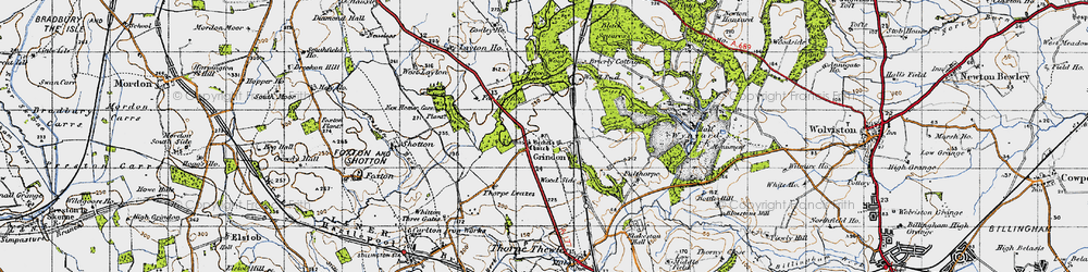 Old map of Brierley Beck in 1947