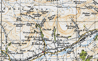 Old map of Blackden Rind in 1947