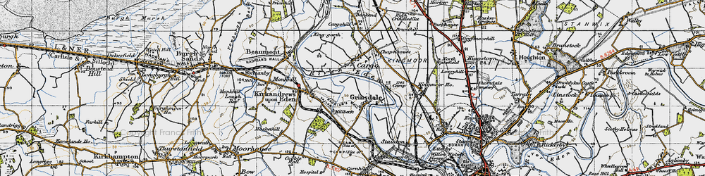 Old map of Grinsdale in 1947
