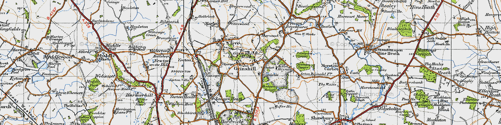 Old map of Woodstile in 1947