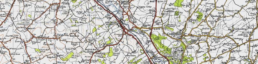 Old map of Bosmere Hall in 1946